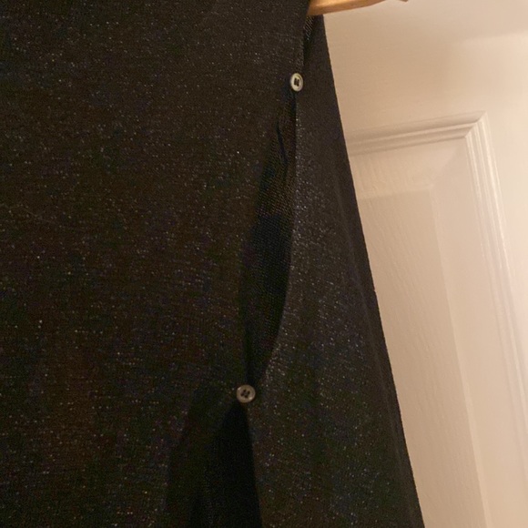 Damsel in a Dress Black Sparkle Wrap with buttons - Picture 2 of 4